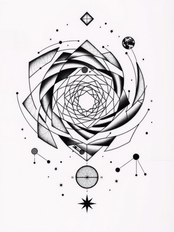 cosmic geometric artwork design