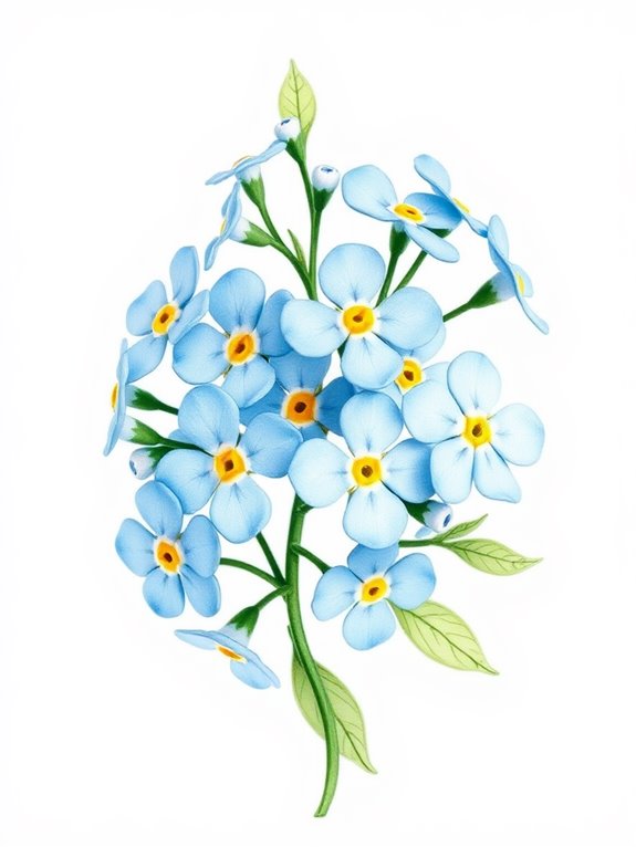 delicate blue flower designs