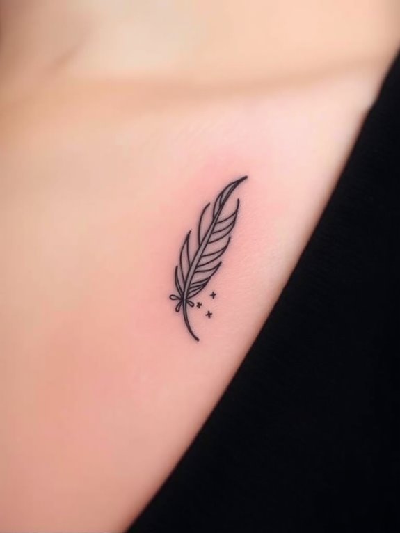 delicate feather ink design