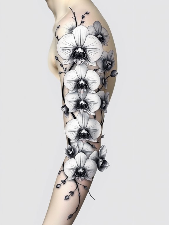 delicate floral arm ink