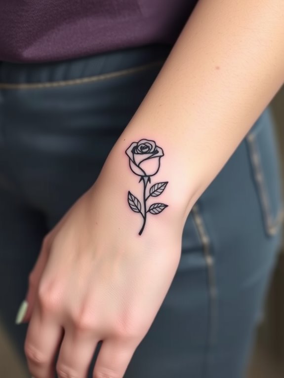 delicate floral wrist tattoo