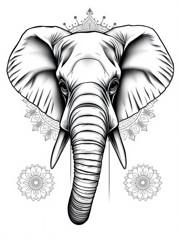 detailed elephant tattoo design
