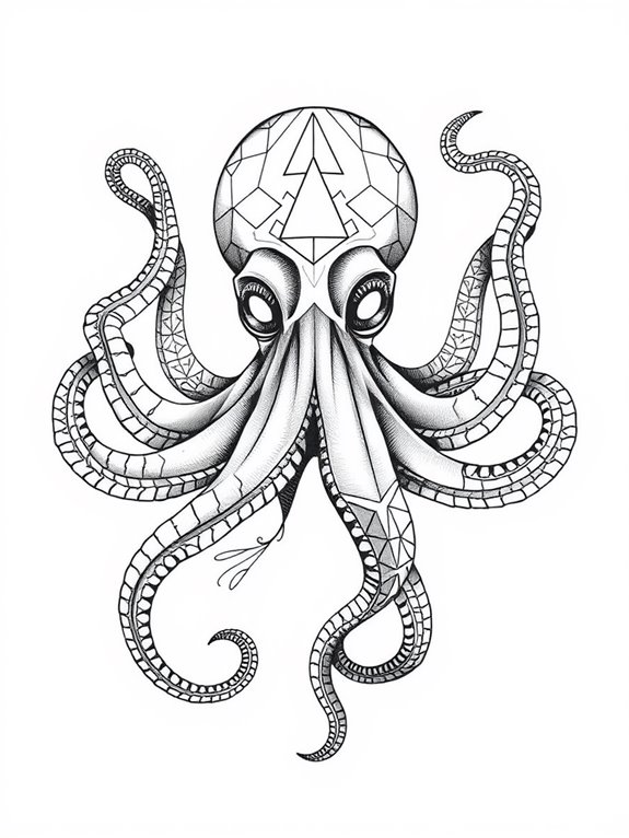 detailed geometric octopus design