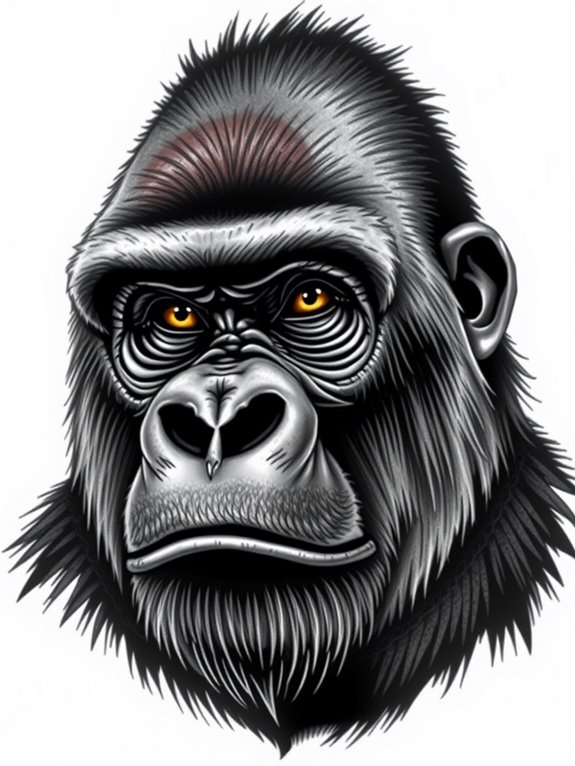 detailed gorilla tattoo design