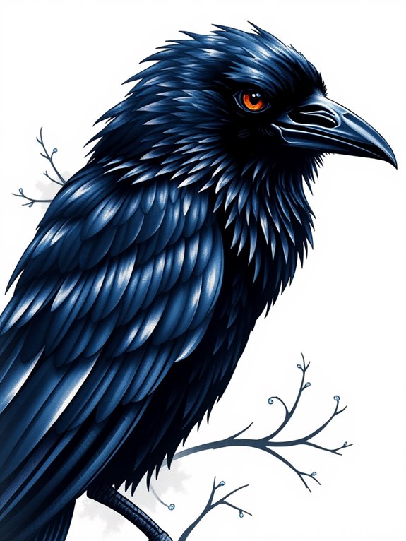 detailed raven artwork captured