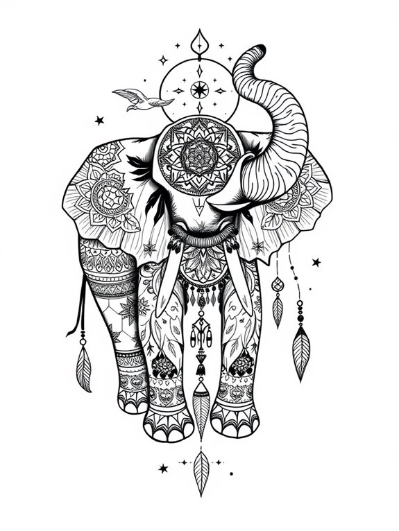 eclectic artistic elephant design