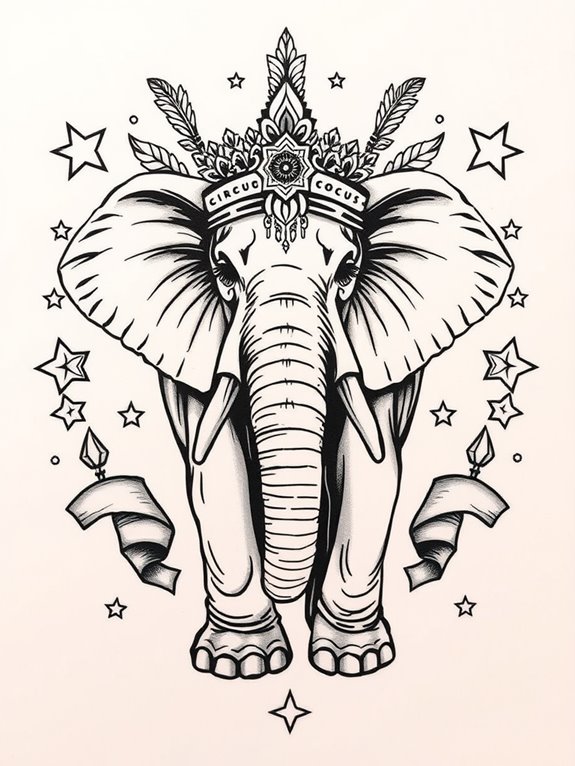 elegant circus elephant design