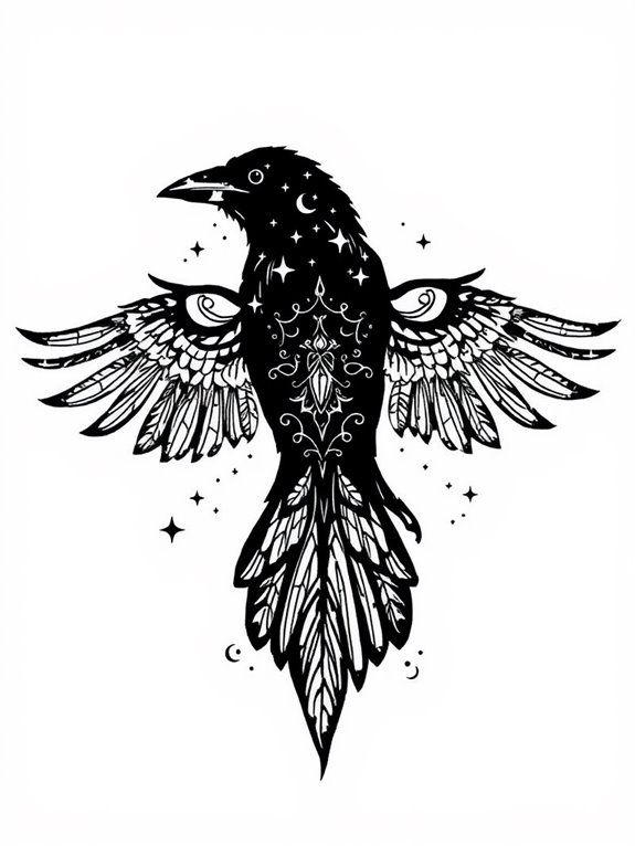 elegant dark bird design