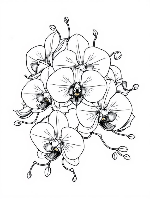 elegant floral ink design