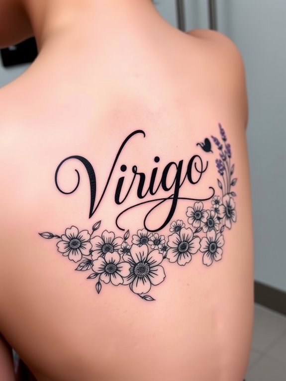 elegant floral virgo script