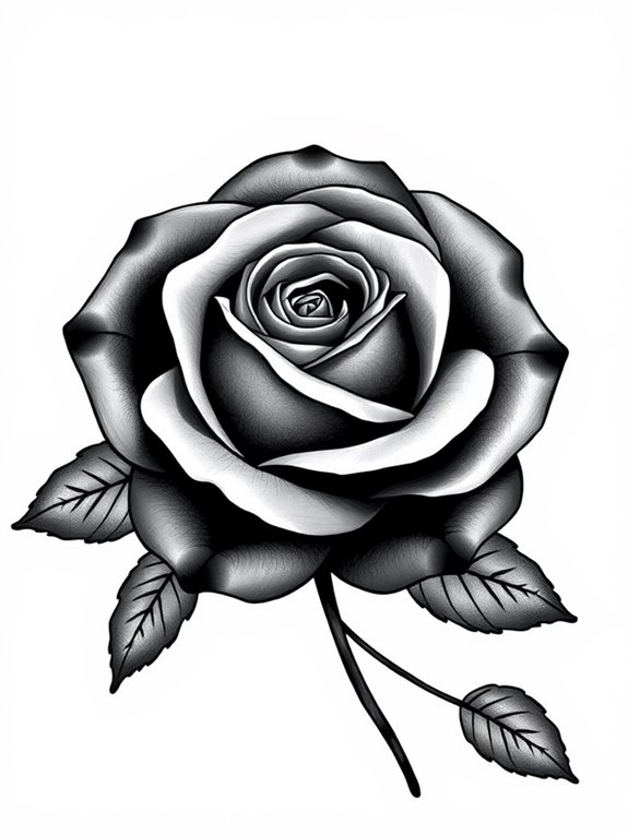 elegant monochrome floral design