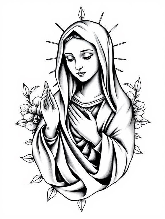 elegant virgin mary ink