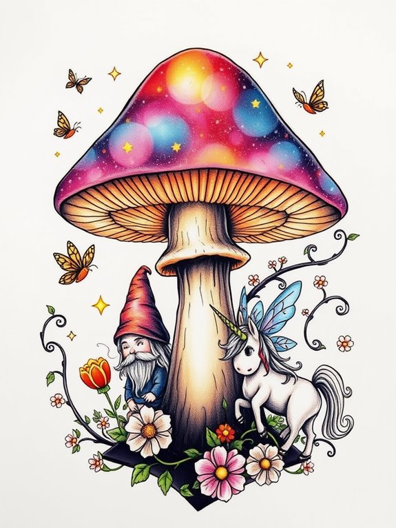 enchanted fungi and creatures