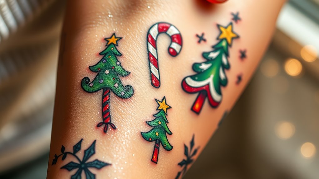 festive holiday spirit tattoos