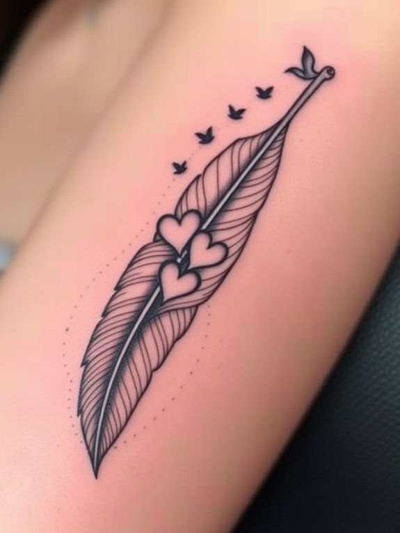 freedom through feather tattoos