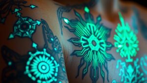 futuristic tattoos with cybersigilism