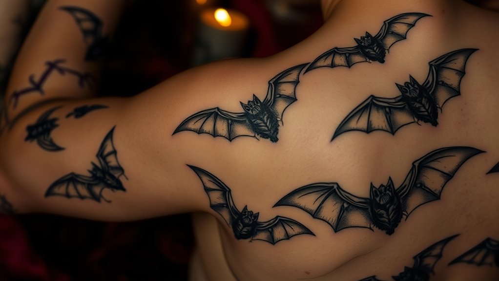 gothic bat tattoo designs