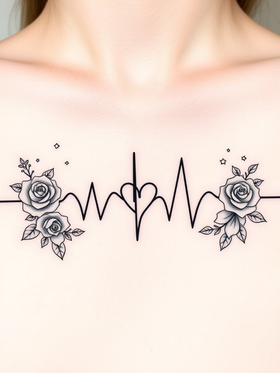 heartbeat line tattoo designs