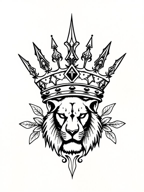 leo symbol crown design