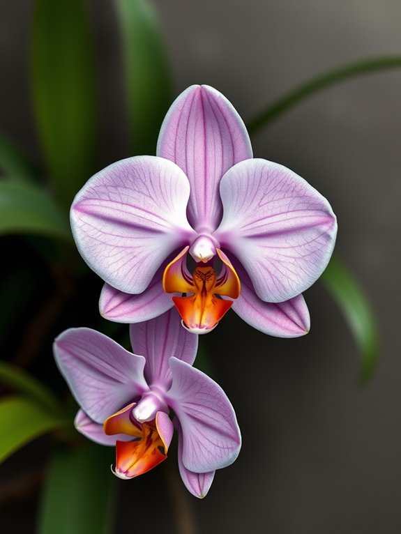 lifelike orchid tattoo design
