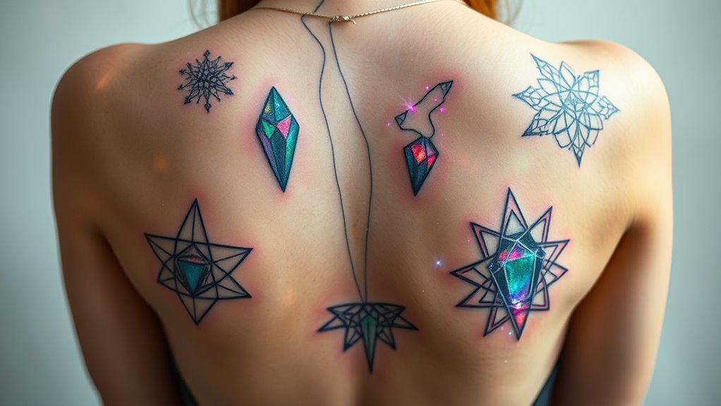 magical crystal tattoo designs