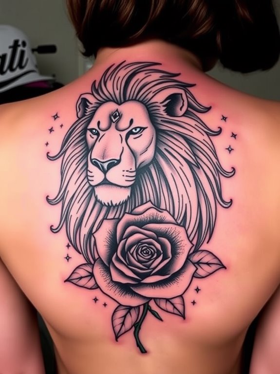 magical lion and rose