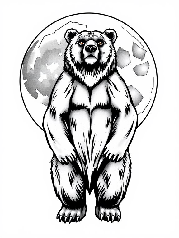 majestic bear and moon