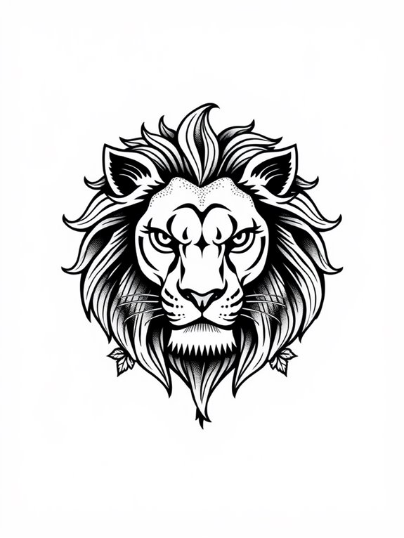 majestic fierce lion tattoo