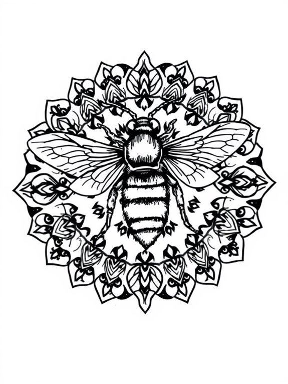 mandala patterned honey bee