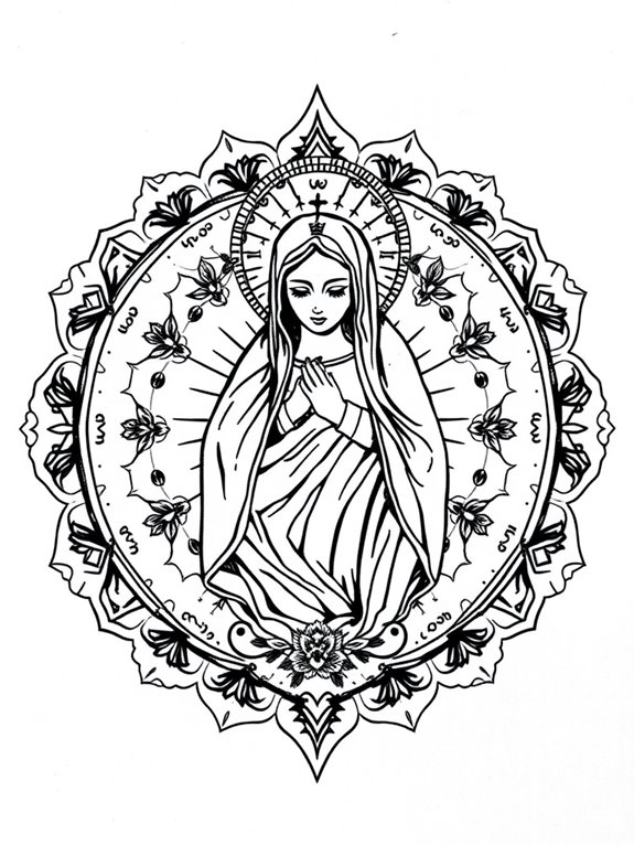 mary depicted in mandala