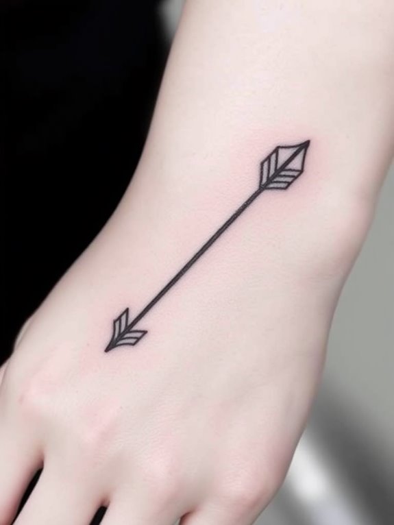 minimalist arrow body art