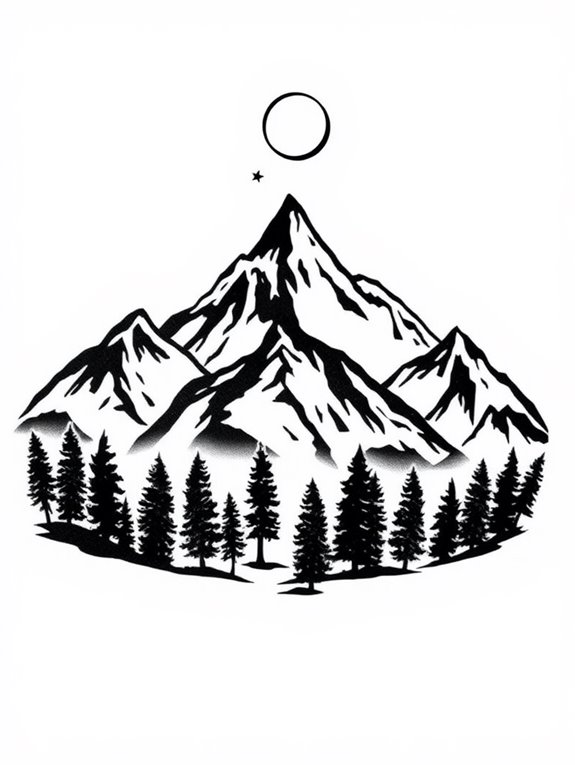 mountain silhouette tattoo designs
