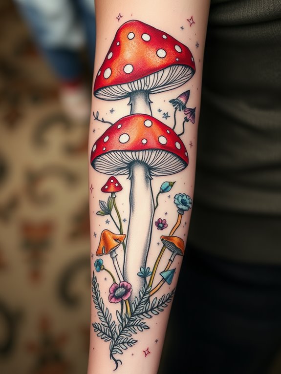 mushroom themed nature sleeve design