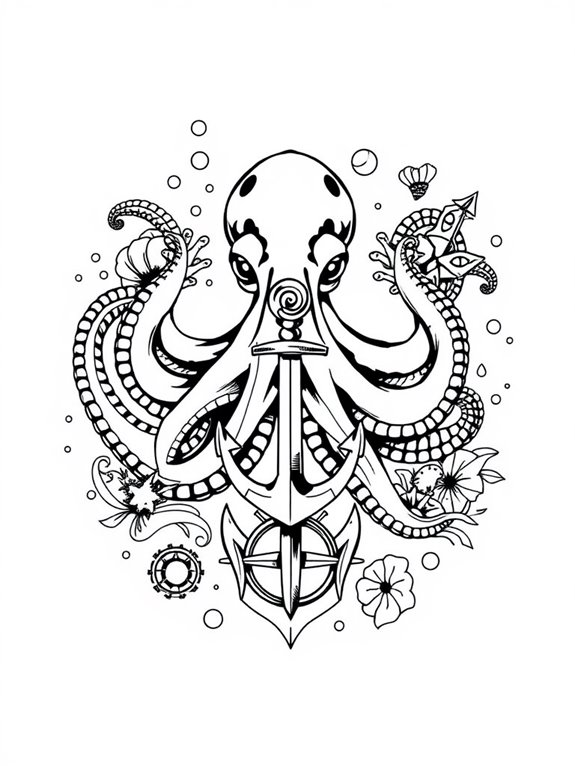 nautical themed octopus design