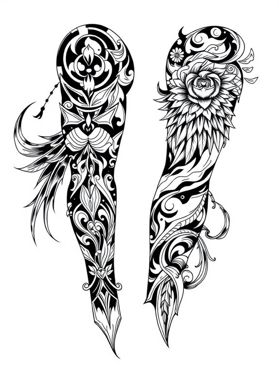 neotribal tattoo sleeve designs