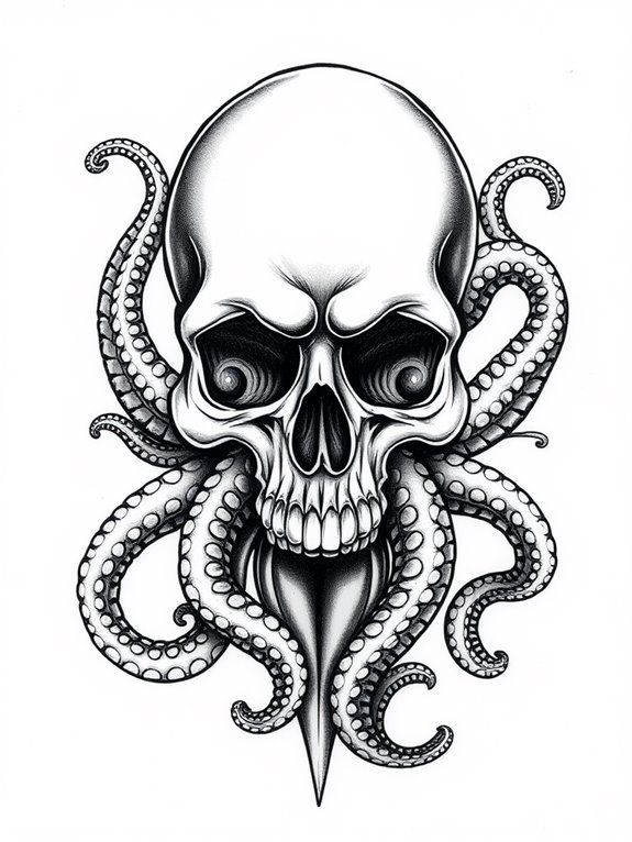 octopus skull fusion design