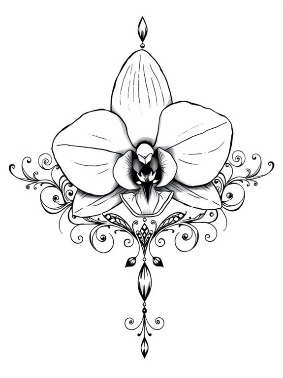 orchid tattoo with collar