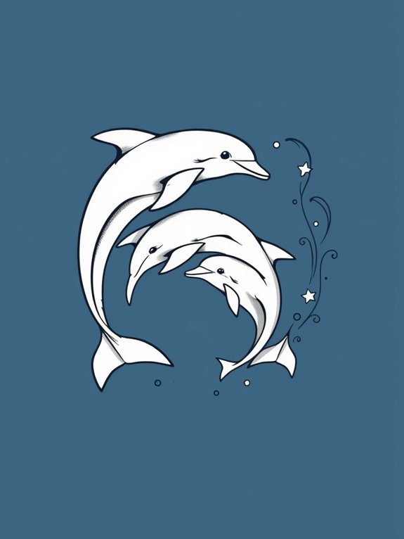 playful dolphins swimming together
