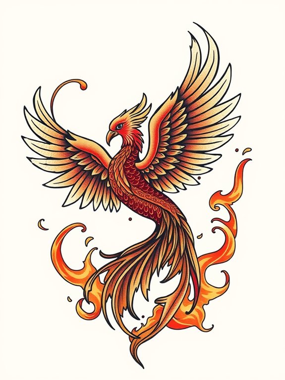 retro phoenix artwork design