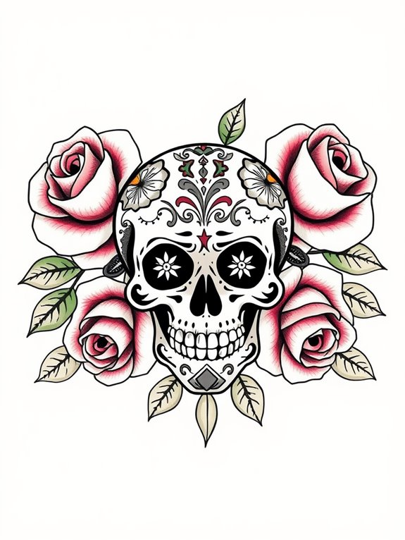 rose and skull fusion