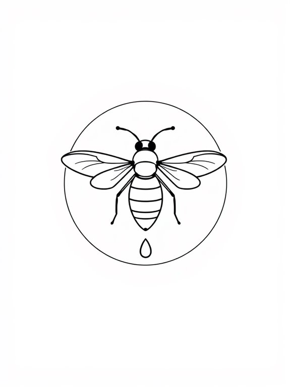 simple bee outline tattoo