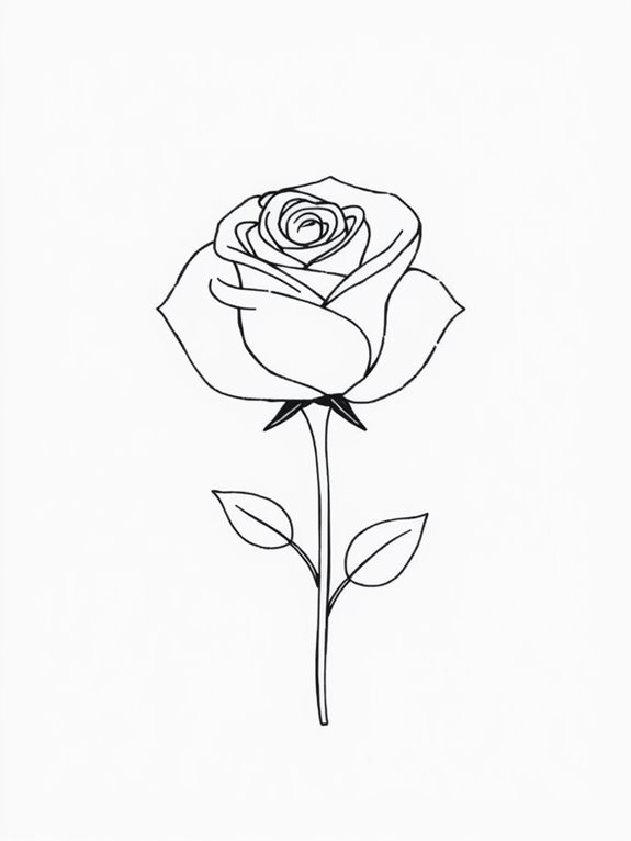 simple floral line drawing