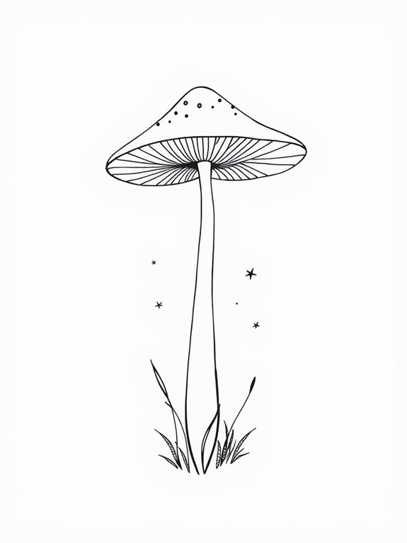 simple mushroom line art