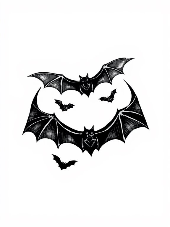 spooky bat outlines emerge