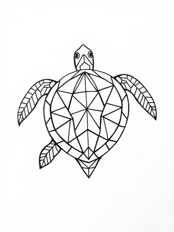 stylized geometric turtle artwork