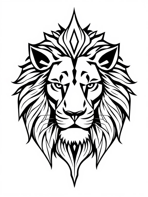 stylized lion facial design