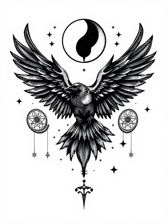 symbolic mythical raven imagery