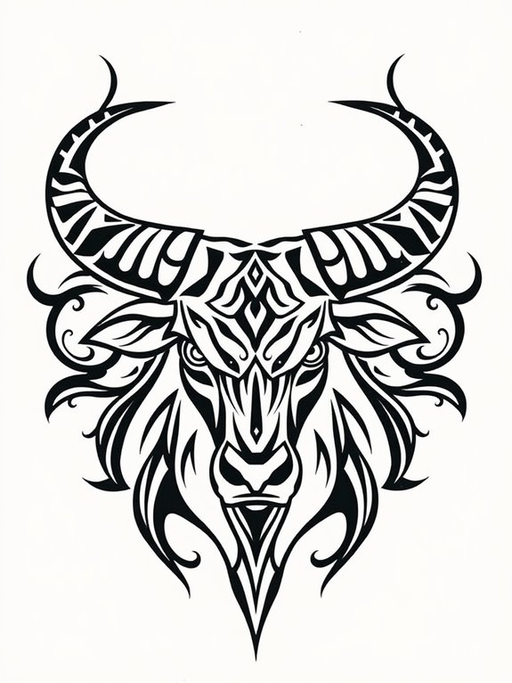 taurus inspired tribal artwork