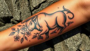 taurus tattoos symbolize strength