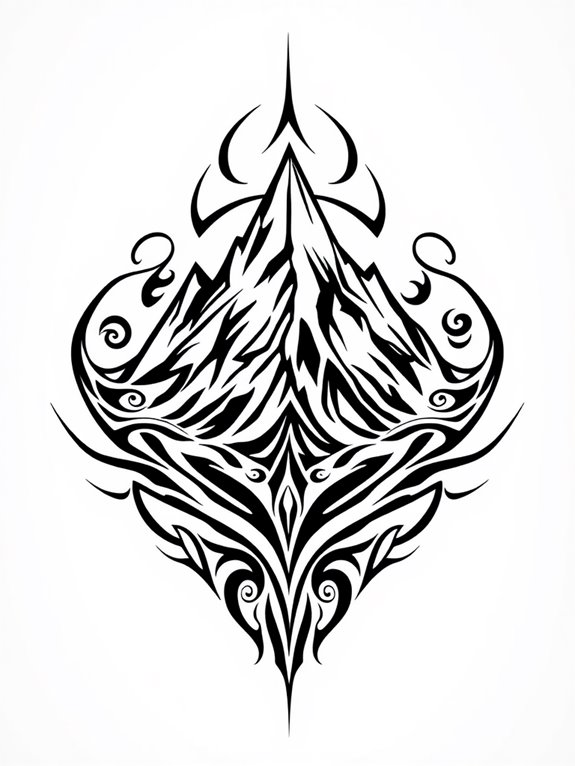 tribal inspired mountain tattoo designs